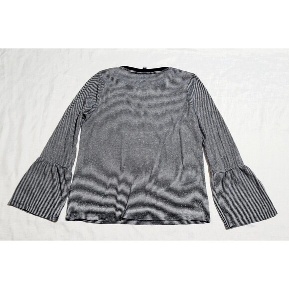 Lucky Brand Womens Top Medium Blue  White Strip Crew Neck Casual Long Sleeve - Picture 2 of 5